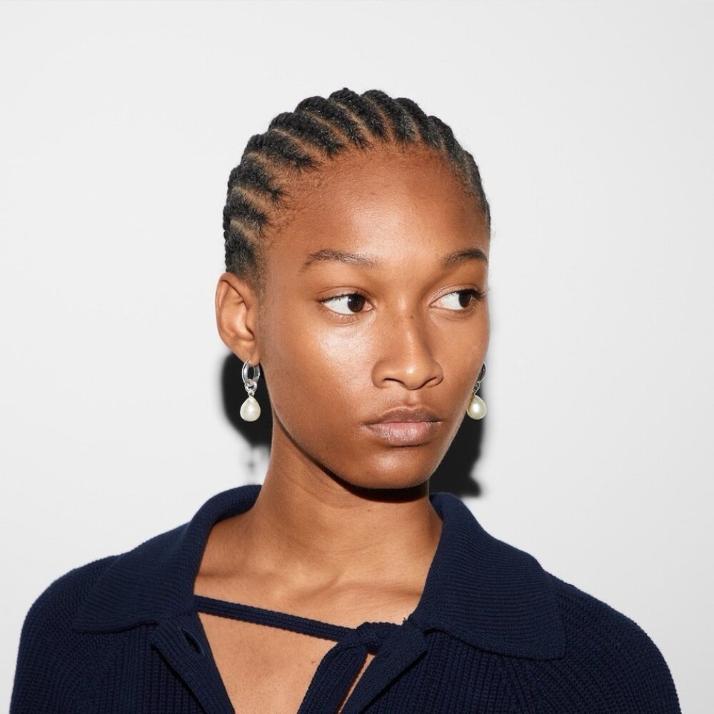 NEW GUCCI HOOP EARRINGS WITH PEARL DROPS 925 Sterling Silver - Picture 2 of 9